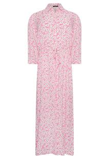 Платье-рубашка миди с цветочным принтом M&amp;Co, розовый M&Co