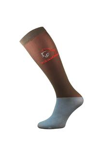 Тонкие носки до колена из технической микрофибры для верховой езды COMODO, коричневый