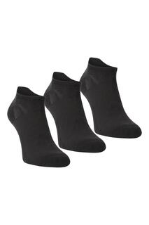 Носки для тренеров Мягкие активные носки длиной до щиколотки, набор из 3 шт. Mountain Warehouse, черный