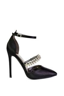 Свадебные туфли на высоком каблуке-шпильке с острым носком и ремешками &apos;Giana&apos; XY London, черный