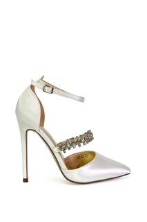 Свадебные туфли на высоком каблуке-шпильке с острым носком и ремешками &apos;Giana&apos; XY London, бежевый