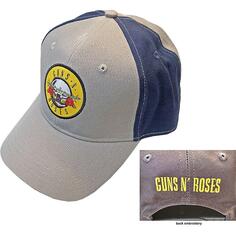 Бейсболка с круглым ремешком и логотипом на спине Guns N Roses, серый