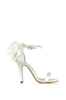 Свадебные туфли на высоком каблуке-шпильке &apos;Zola&apos; с цветочным принтом и ремешками XY London, белый