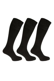 Носки до колена в рубчик из 100 % хлопка (3 шт. в упаковке) Universal Textiles, черный