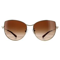 Светло-золотисто-коричневые дымчатые солнцезащитные очки «кошачий глаз» с градиентом Michael Kors, золото