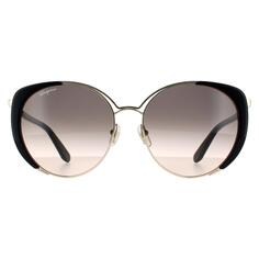 Светло-золотые, черные, серые солнцезащитные очки «кошачий глаз» с градиентом Salvatore Ferragamo, золото