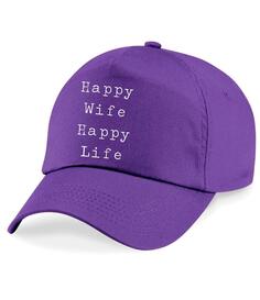 Бейсбольная кепка «Счастливая жена, счастливая жизнь» 60 SECOND MAKEOVER, фиолетовый