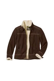 Куртка на подкладке из искусственной замши из шерпы Atlas for Men, коричневый