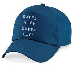 Бейсбольная кепка «Счастливая жена, счастливая жизнь» 60 SECOND MAKEOVER, темно-синий