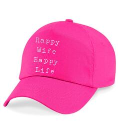 Бейсбольная кепка «Счастливая жена, счастливая жизнь» 60 SECOND MAKEOVER, розовый