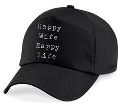 Бейсбольная кепка «Счастливая жена, счастливая жизнь» 60 SECOND MAKEOVER, черный