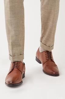 Светло-коричневые кожаные элегантные туфли дерби Burton, коричневый