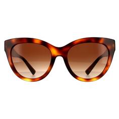 Светлые гаванно-коричневые солнцезащитные очки «кошачий глаз» с градиентом Valentino, коричневый