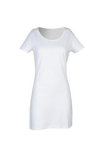 Платье-футболка с овальным вырезом Skinni Fit, белый