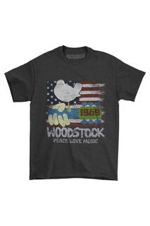 Футболка с флагом Хизер Woodstock, серый