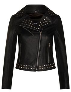 Готическая байкерская кожаная куртка с заклепками-Бильбао Infinity Leather, черный