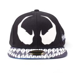 Светящаяся в темноте бейсболка Snapback Venom Mask, унисекс, черно-белая (SB030330SPN) Spider-Man, мультиколор