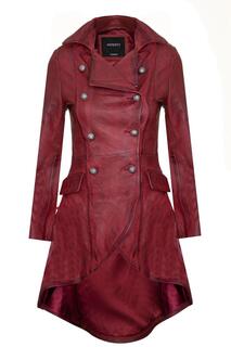 Готическое викторианское пальто-Аккра Infinity Leather, красный