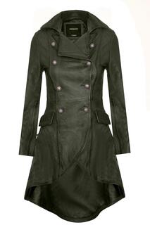 Готическое викторианское пальто-Аккра Infinity Leather, зеленый