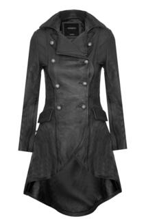 Готическое викторианское пальто-Аккра Infinity Leather, черный