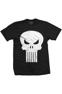 Хлопковая футболка с черепом The Punisher, черный