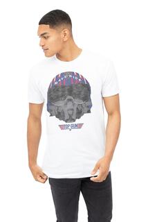 Хлопковая футболка со шлемом TOP GUN, белый