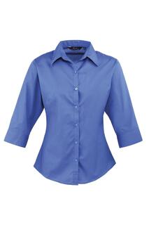 Блузка из поплина с 3 и 4 рукавами. Простая рабочая рубашка. Premier, синий Premier.