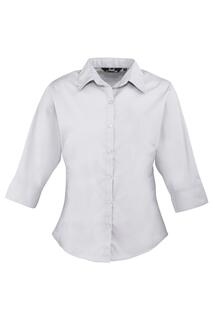 Блузка из поплина с 3 и 4 рукавами. Простая рабочая рубашка. Premier, серебро Premier.