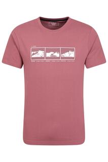 Повседневная футболка с принтом 3 Peaks, топ из 100 % органического хлопка Mountain Warehouse, красный