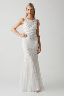 Линейное свадебное платье премиум-класса с украшением Coast, белый