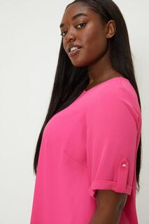 Блузка с закругленными рукавами Curve Dorothy Perkins, розовый