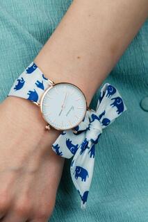 Сменный тканевый хлопковый ремешок со слоном и узлом, Женевские женские наручные часы The Colourful Aura, синий