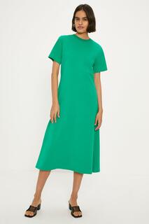 Хлопковое платье-футболка миди Aline Oasis, зеленый