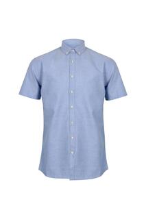 Современная оксфордская рубашка с коротким рукавом Henbury, синий