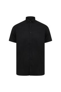 Современная оксфордская рубашка с коротким рукавом Henbury, черный