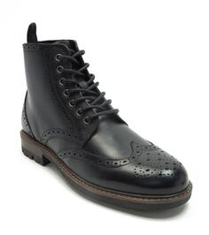 Кожаные ботинки броги &apos;Nesser&apos; до щиколотки на шнуровке Thomas Crick, черный