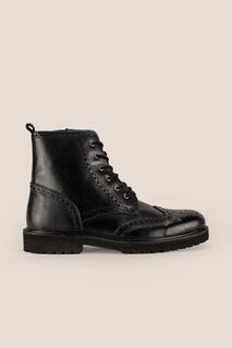 Кожаные ботинки броги Graham на шнуровке Oswin Hyde, черный