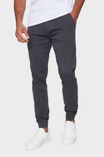 Повседневные эластичные брюки &apos;Metro&apos; с манжетами Threadbare, серый