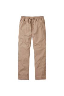 Хлопковые брюки без застежки, внутренняя часть штанины 27 дюймов (68,5 см). Cotton Traders, бежевый