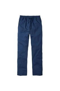 Хлопковые брюки без застежки, внутренняя часть штанины 27 дюймов (68,5 см). Cotton Traders, синий