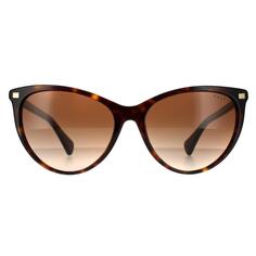 Солнечные очки Butterfly Shiny Dark Havana Brown с градиентом RA5270 Ralph by Ralph Lauren, коричневый