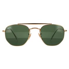 Солнцезащитные очки Aviator Arista G-15 Зеленые Металлические Marshal 3648 Ray-Ban, золото