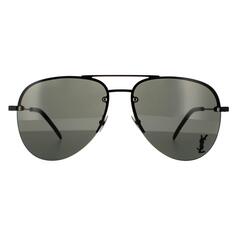 Солнцезащитные очки Aviator Black Grey SL CLASSIC 11 M Saint Laurent, черный