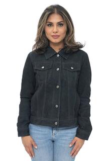 Джинсовая куртка Trucker из козьей замши-Astoria Infinity Leather, черный