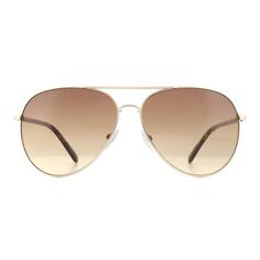 Солнцезащитные очки Aviator золотисто-черепахового цвета с градиентом CALVIN KLEIN, золото
