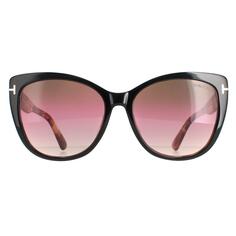 Солнцезащитные очки Cat Eye Black и Havana Brown Pink Gradient FT0937 Nora Tom Ford, черный