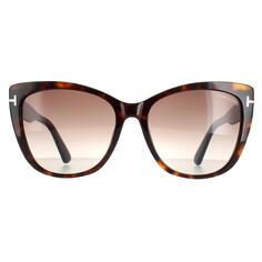 Солнцезащитные очки Cat Eye Dark Havana Roviex Gradient FT0937 Nora Tom Ford, коричневый
