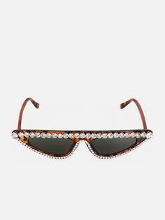 Солнцезащитные очки Diamante Cateye из черепахового панциря SVNX, коричневый