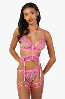 Подтяжки Tasha Illusion Mesh Harness Wolf &amp; Whistle, розовый