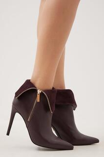 Кожаные ботинки с откидной молнией Karen Millen, коричневый